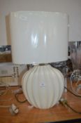 *Pottery Table Lamp with Cream Shade