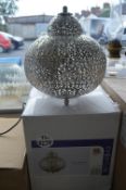 *Moroccan Table Lamp with Nickle Finish