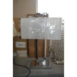 *Dar Nile Polished Chrome Table Lamp with White Sh