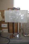 *Dar Nile Polished Chrome Table Lamp with White Sh