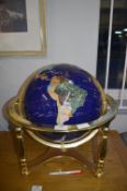 Gemstone Effect Globe with Brass Effect Frame