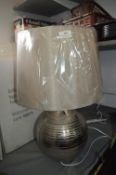 *Dar Gustav Table Lamp with Silver Finish and Shad
