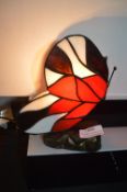 *Leaded Glass Red Butterfly Lamp