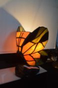 *Leaded Glass Orange Butterfly Lamp