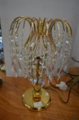 *Brass Effect Two Tier Chandelier with Glass Drops