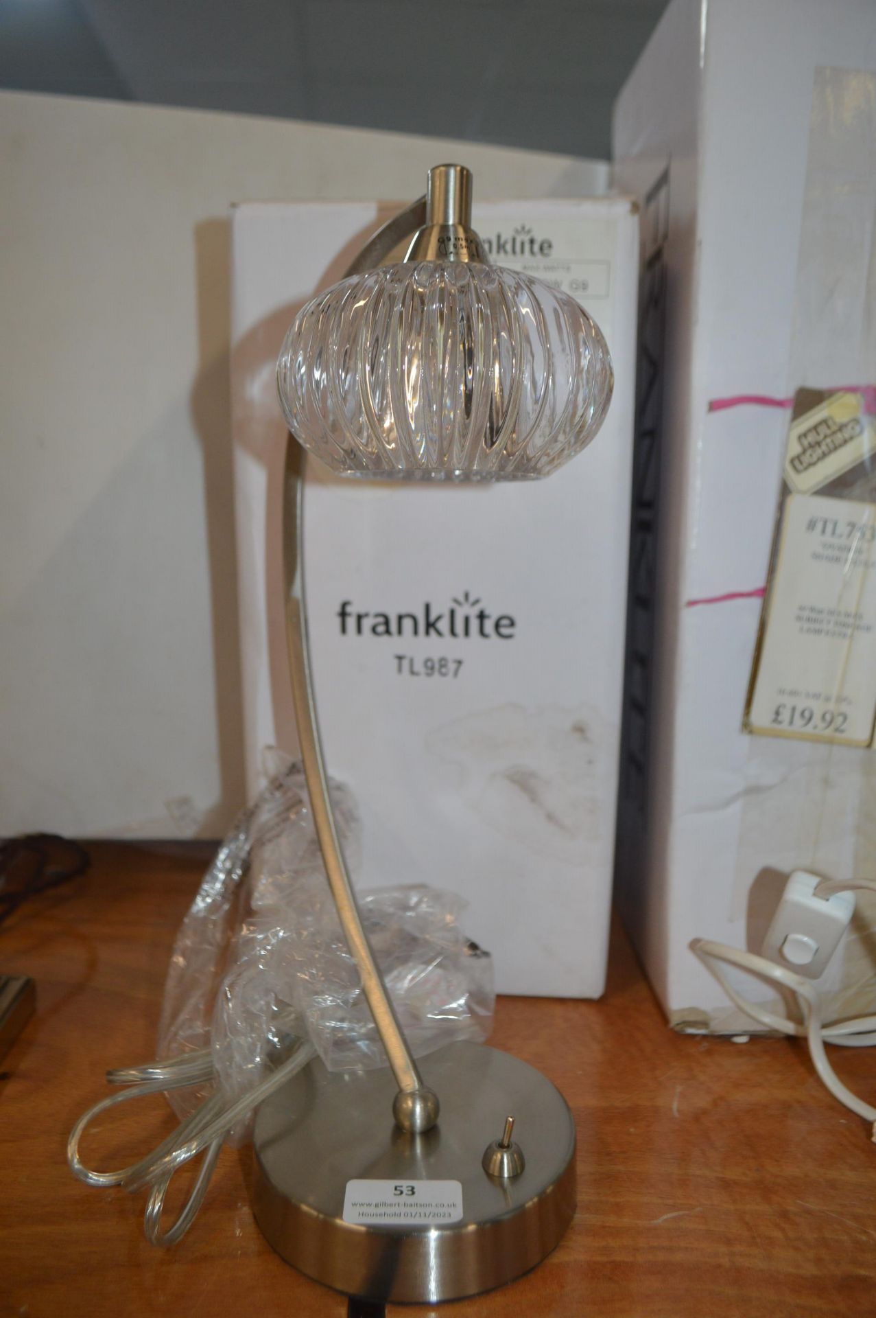 *FrankLite Chrome & Glass Table Lamp
