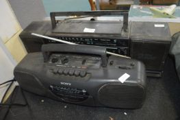 Two Portable Cassette Radio Players