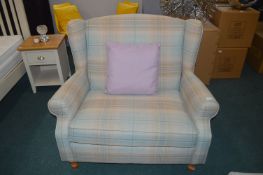 Next Extra Wide Armchair Plaid Upholstery
