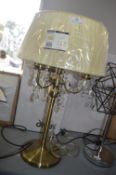 *Diyas Olivia Antique Brass & Crystal Table Lamp w