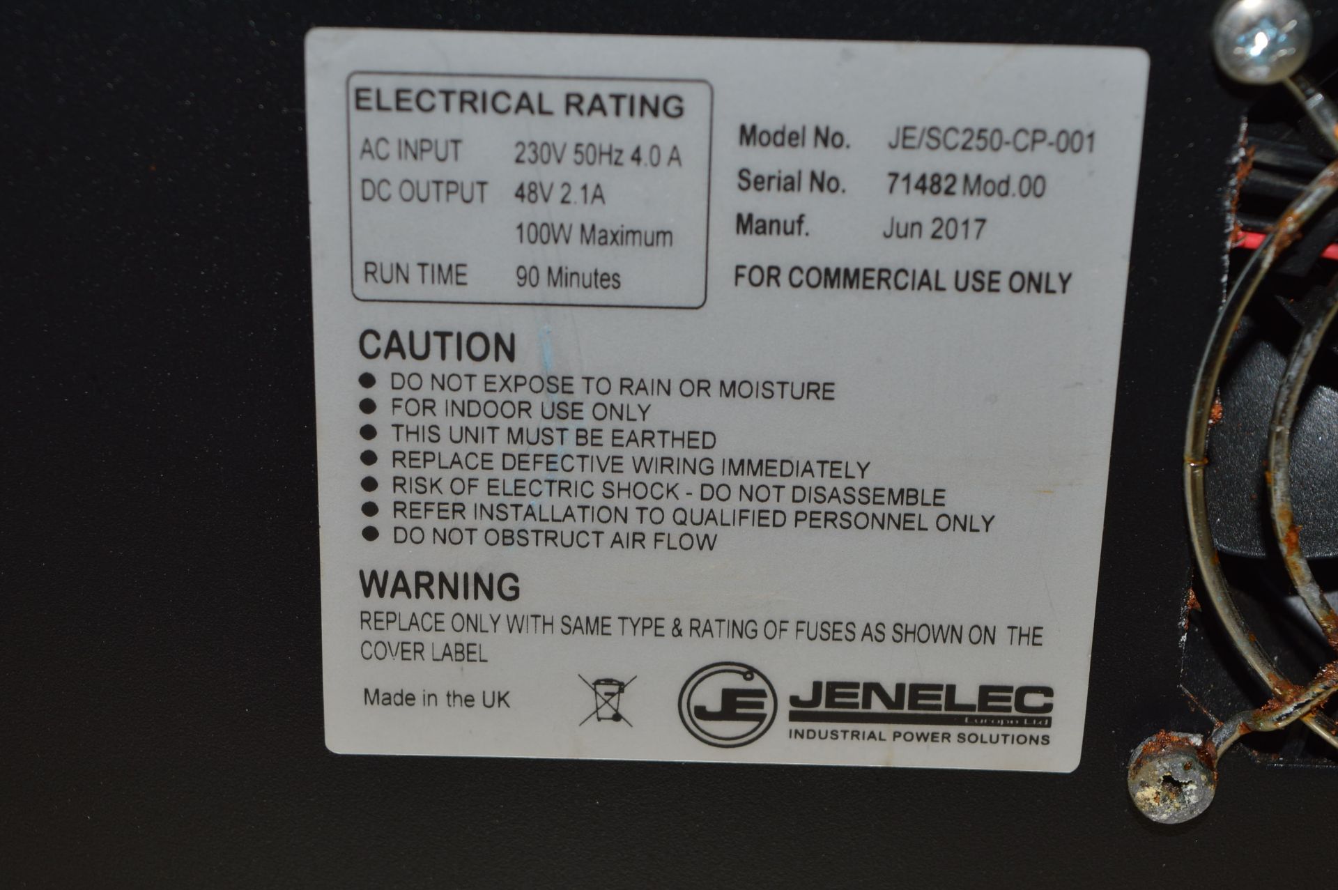 * Jenelec JE/SC250-CP-001 AC-DC power supply - Image 2 of 2