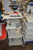 * Olympus TC-CI clinical trolley with Leitz Dialux 20 lab microscope, 2x Olympus OTV-SC digital