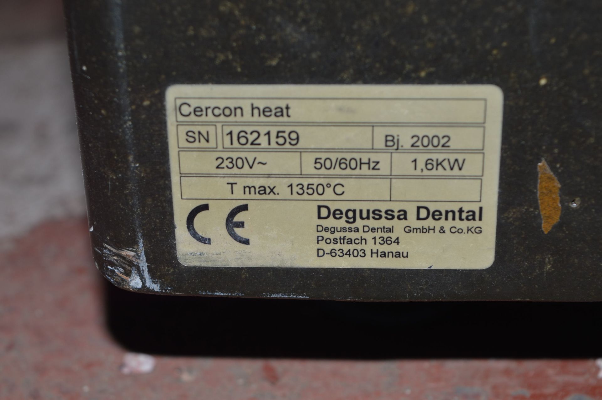 * Degusser Dent Cercon oven, 1350degC max temp, 1.6kW (2002) - Image 3 of 3