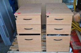 * 2x maple effect 3 drawer pedestal units