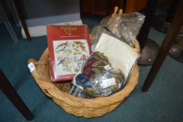 Basket of Crosstich Tapestry Kits etc.