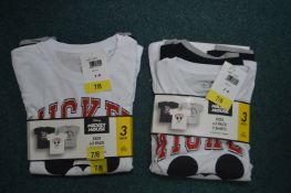 Two Disney Mickey Mouse 3pc T-Shirt Sets Size: 7-8