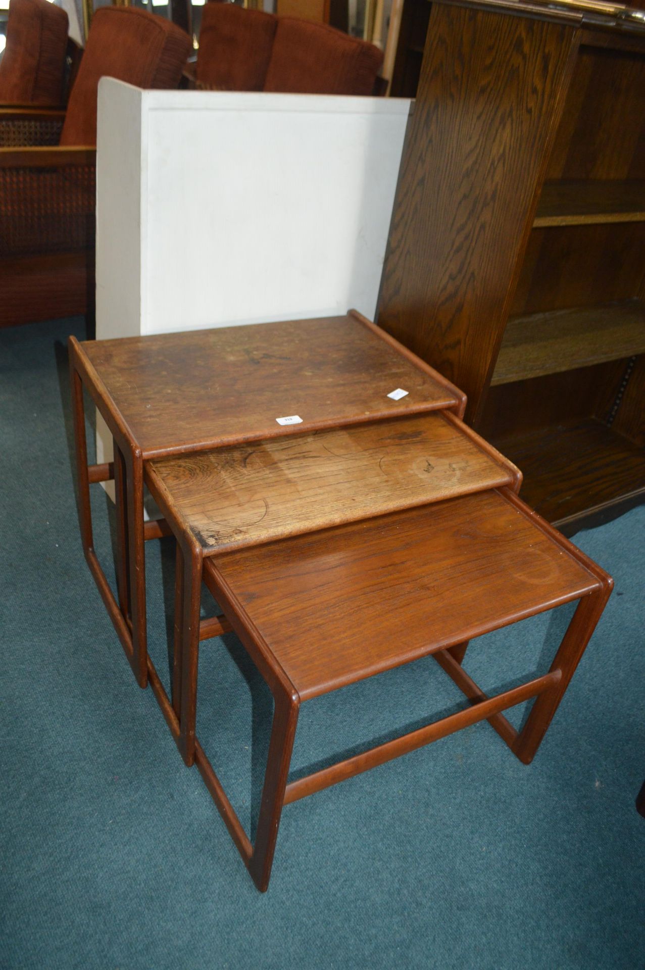 Retro Danish Teak Nest of Tables for Restoration
