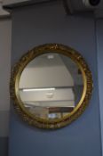 Gilt Framed Circular Mirror