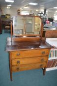 1930's Oak Mirror Backed Dressing Chest