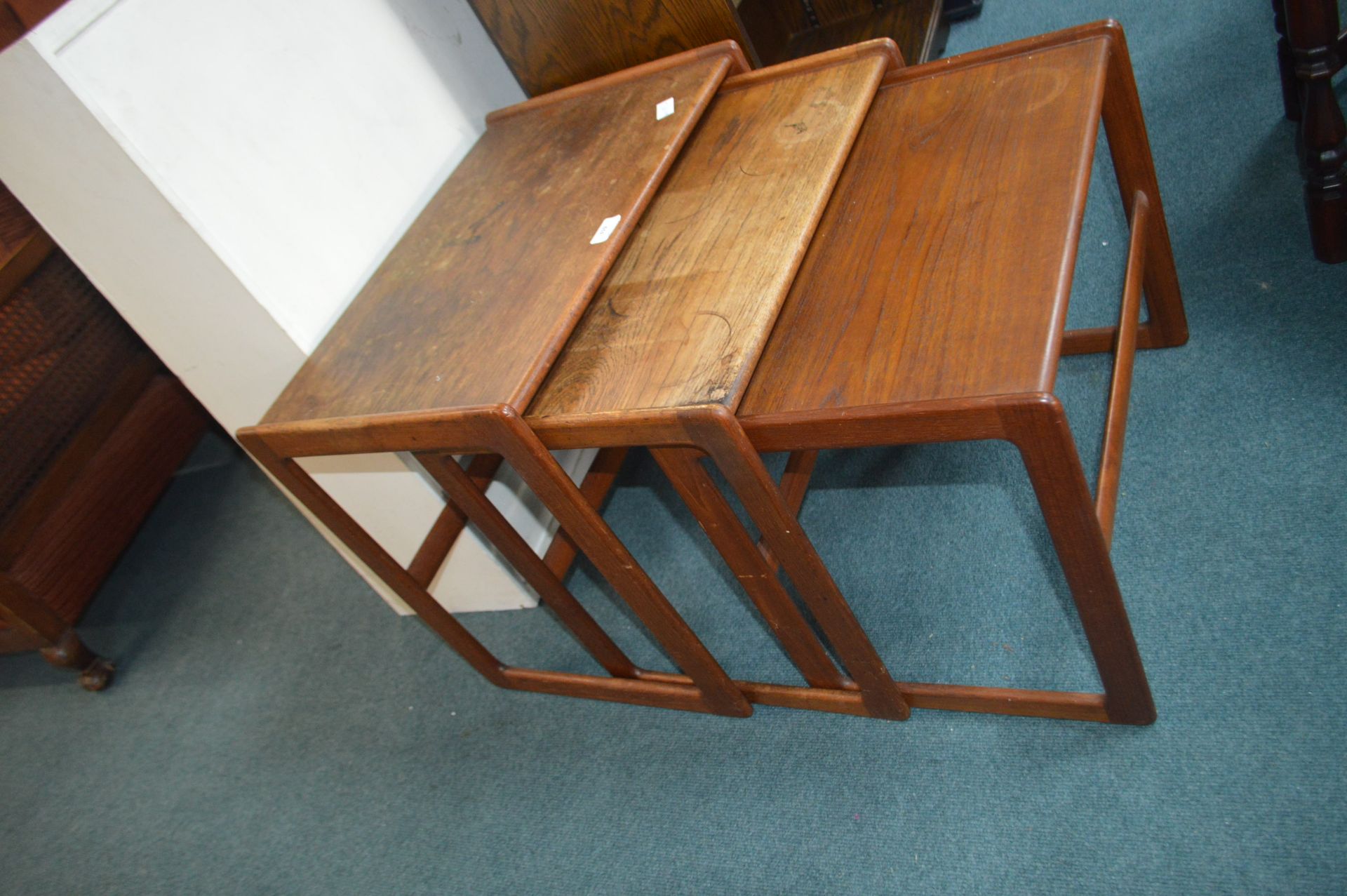 Retro Danish Teak Nest of Tables for Restoration - Image 2 of 3