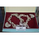 Vintage Marcasite & White Metal Necklace plus Simi