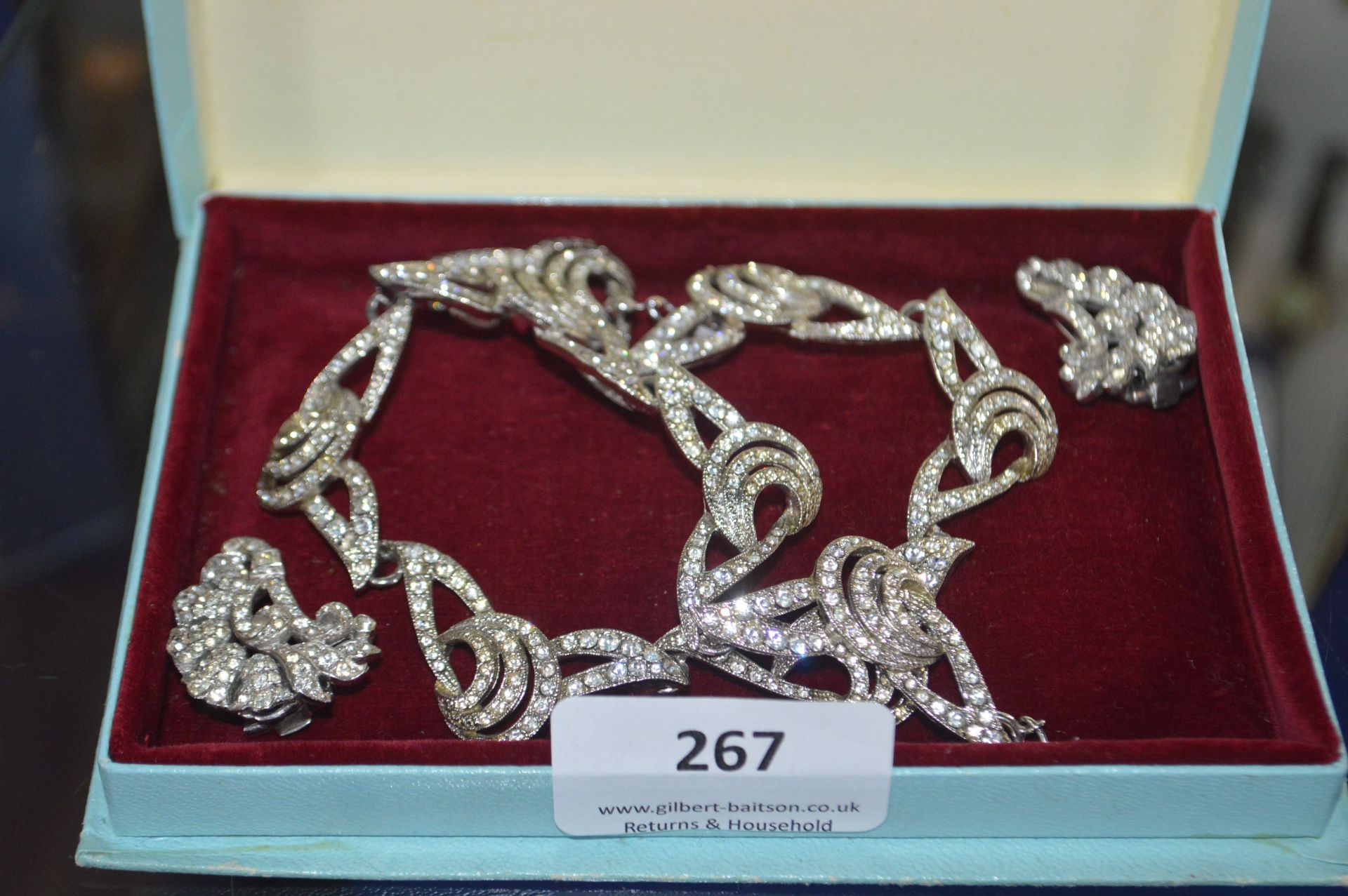 Vintage Marcasite & White Metal Necklace plus Simi