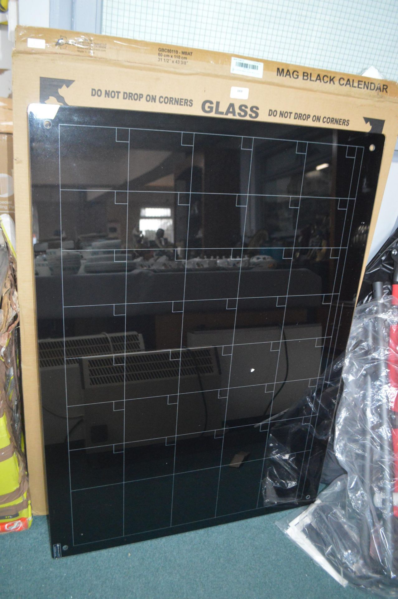 Magnetic Black Glass Dry Erase Calendar 80x110cm