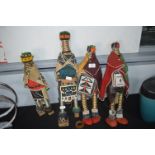Four African Tribal Beaded Figures