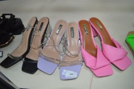Three Pairs of Women's Shoes Sizes: 4, 5, and 6