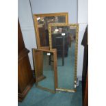 Three Rectangular Gilt Framed Mirrors