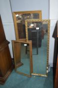 Three Rectangular Gilt Framed Mirrors