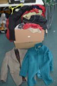 Large Box of Assorted Clothing -Coats, Jackets etc