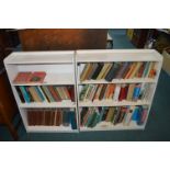 Pair of White Painted Bookshelves and Contents