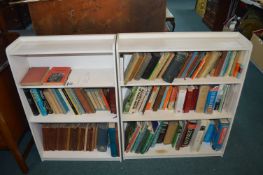 Pair of White Painted Bookshelves and Contents