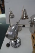 Three Chrome Desk Lamps