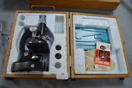 Lunax 50x900 Microscope with Wooden Case