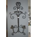 Wrought Iron Wall Mounted Candelabra