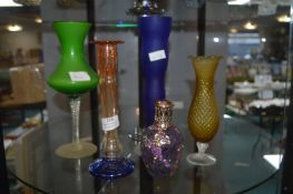 Coloured Glass Vases etc.