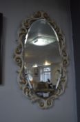 Ornate Framed Oval Beveled Edge Mirror