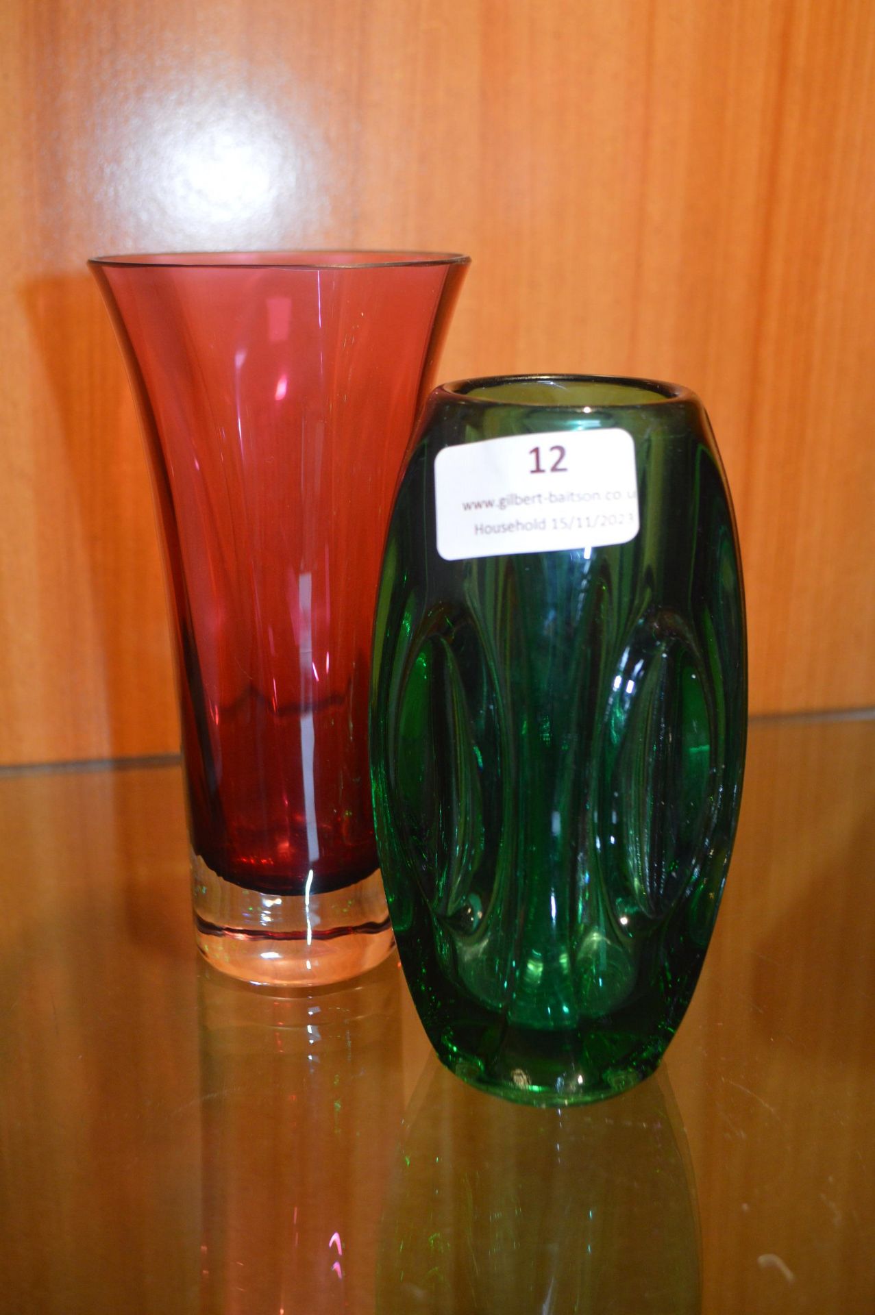 Pair of Retro Coloured Glass Vases