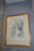 Gordon King Signed Framed Print of a Young lady in