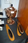 Copper Urn and Two Clothes Brushes