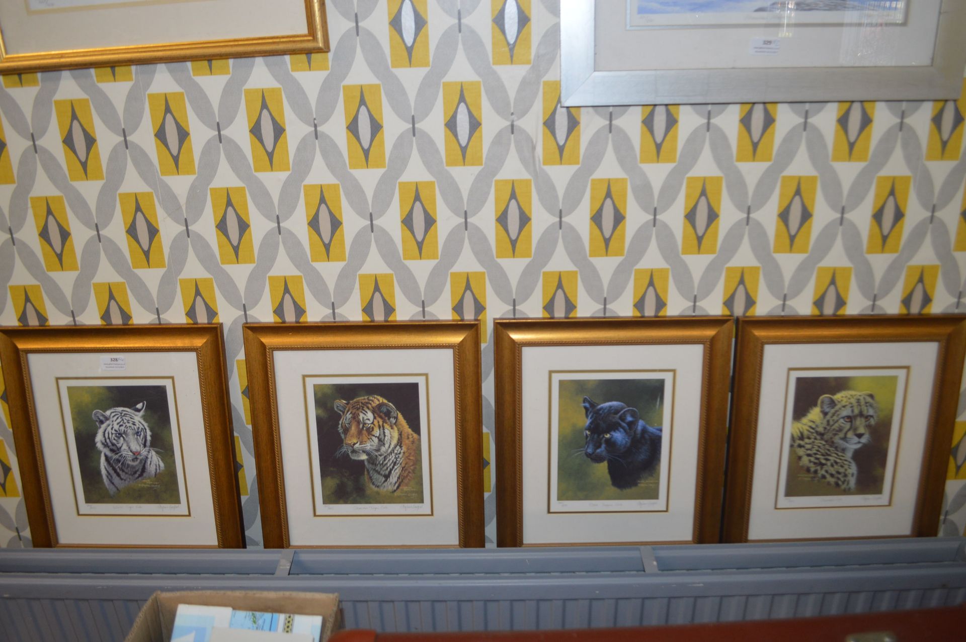 Four Steven Gayford Signed Big Cat Wildlife Prints