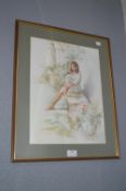 Gordon King Framed Print of a Young Girl with Flow