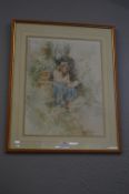 Gordon King Framed Print of a Young Lady Reading a