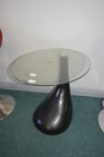 Abstract Glass Topped Occasional Table