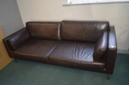 Brown Faux Leather Two Seat Sofa