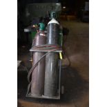 *Oxyacetylene Cutting Gear Including Pipes, Gauges, Burning Torch, and Trolley (Bottle not