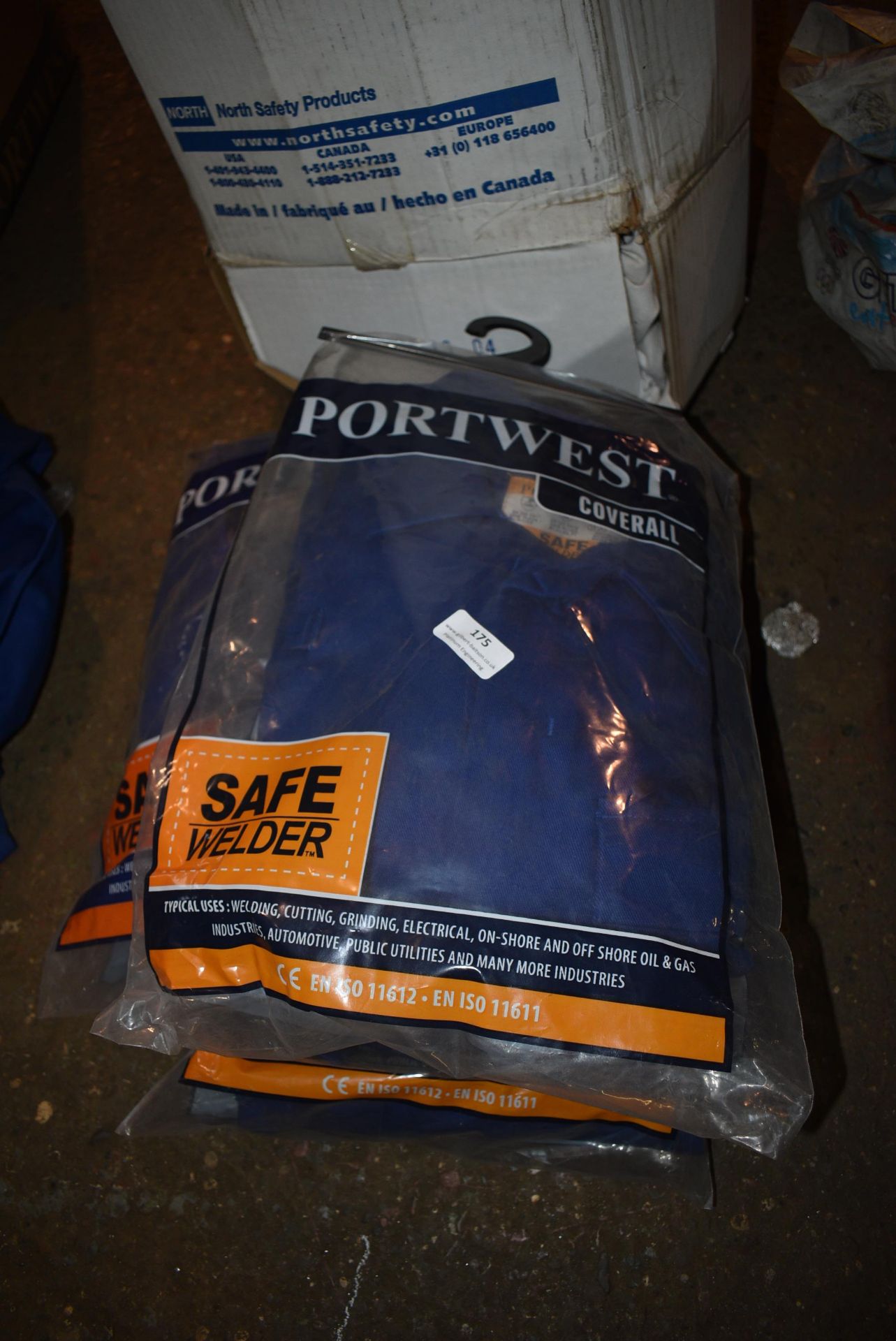 *Four Port West Size: L Safe Welder Blue Overalls