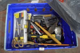 Various Screwdrivers, Chisels, Axes, Spanners, etc. (tray not included)