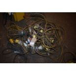 *Assorted 110v Extension Cables and an Inspection Lamp